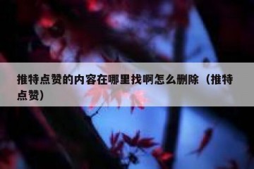 推特点赞的内容在哪里找啊怎么删除（推特 点赞）