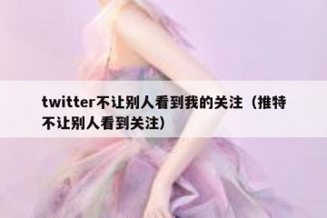 twitter不让别人看到我的关注（推特不让别人看到关注）