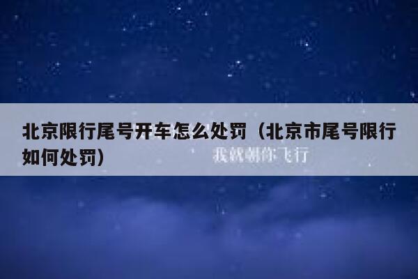 北京限行尾号开车怎么处罚（北京市尾号限行如何处罚） 第1张