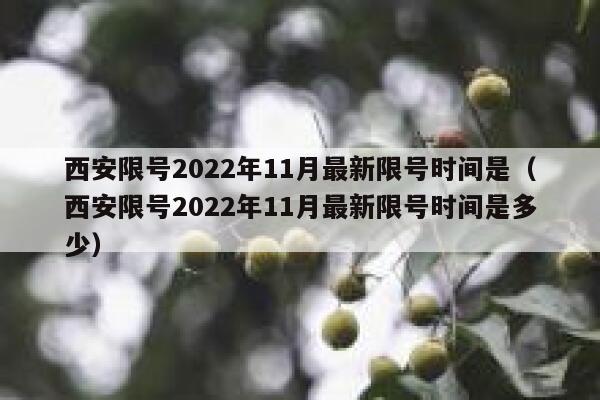 西安限号2022年11月最新限号时间是（西安限号2022年11月最新限号时间是多少） 第1张