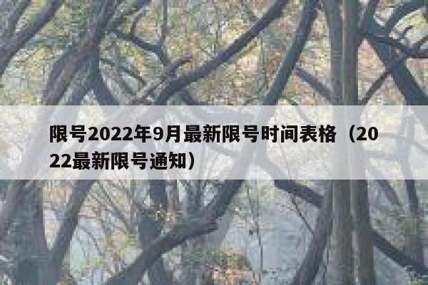 限号2022年9月最新限号时间表格（2022最新限号通知） 第1张
