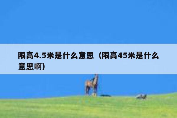 限高4.5米是什么意思（限高45米是什么意思啊） 第1张