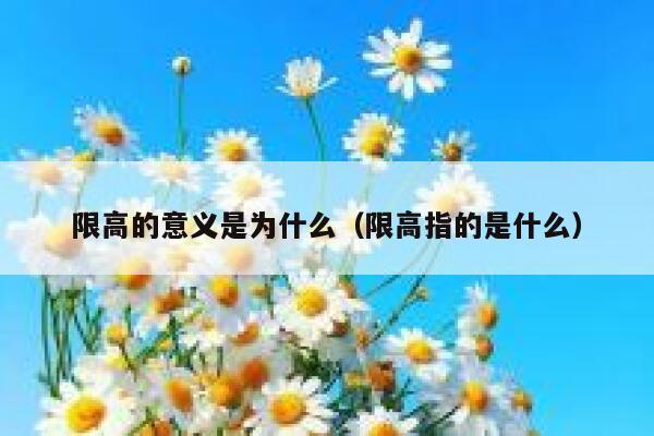 限高的意义是为什么（限高指的是什么） 第1张