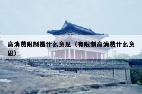 高消费限制是什么意思（有限制高消费什么意思） 第1张