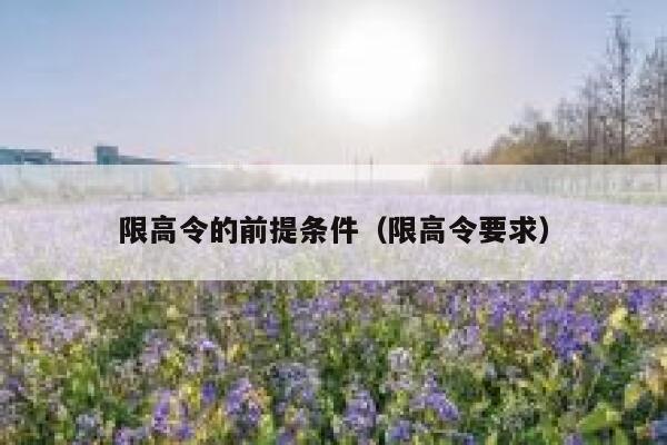 限高令的前提条件（限高令要求） 第1张