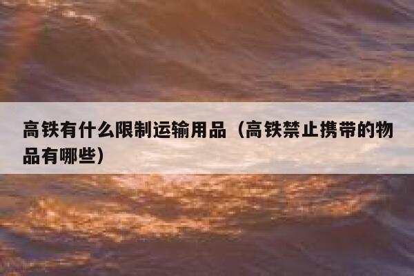 高铁有什么限制运输用品（高铁禁止携带的物品有哪些） 第1张