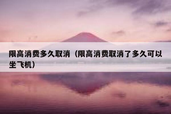 限高消费多久取消（限高消费取消了多久可以坐飞机） 第1张