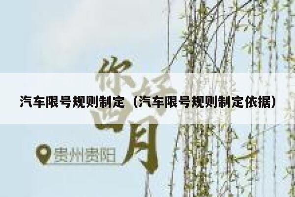 汽车限号规则制定（汽车限号规则制定依据） 第1张