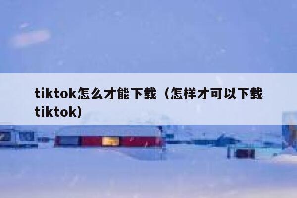 tiktok怎么才能下载（怎样才可以下载tiktok） 第1张