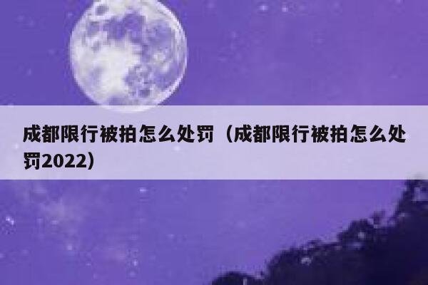成都限行被拍怎么处罚（成都限行被拍怎么处罚2022） 第1张