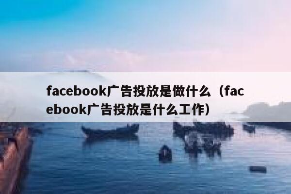 facebook广告投放是做什么（facebook广告投放是什么工作） 第1张