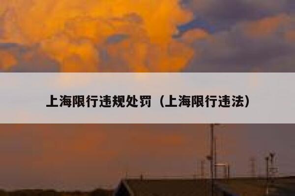 上海限行违规处罚（上海限行违法） 第1张