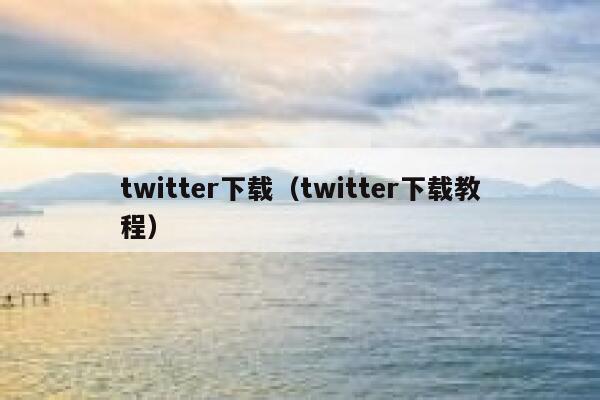 twitter下载（twitter下载教程） 第1张