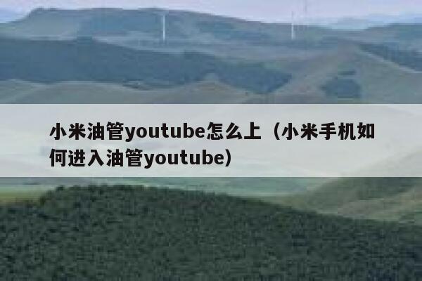 小米油管youtube怎么上（小米手机如何进入油管youtube） 第1张