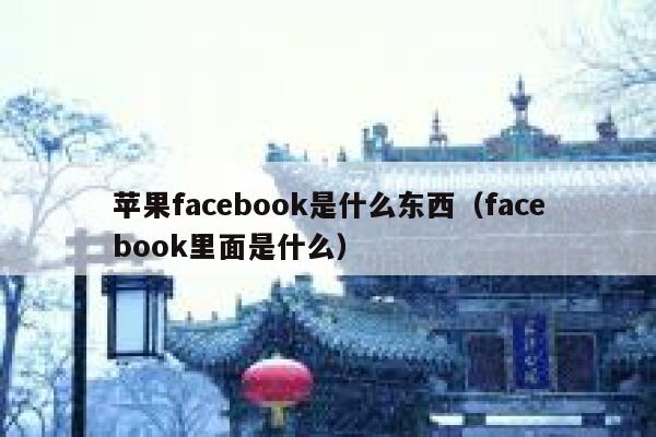 苹果facebook是什么东西（facebook里面是什么） 第1张