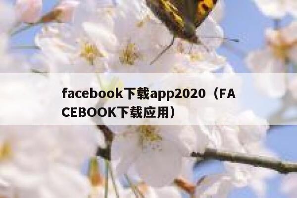 facebook下载app2020（FACEBOOK下载应用） 第1张