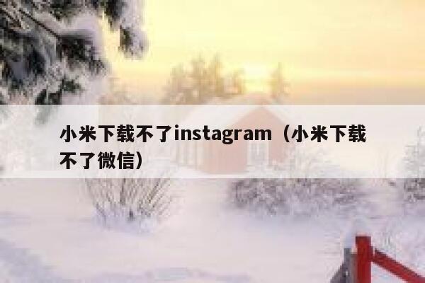 小米下载不了instagram（小米下载不了微信） 第1张