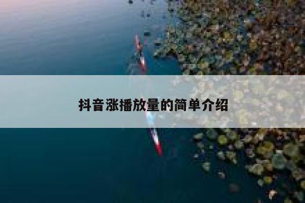 抖音涨播放量的简单介绍 第1张