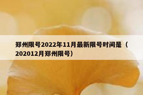 郑州限号2022年11月最新限号时间是（202012月郑州限号） 第1张