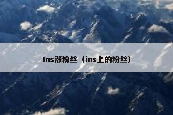 Ins涨粉丝（ins上的粉丝） 第1张