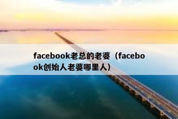 facebook老总的老婆（facebook创始人老婆哪里人） 第1张