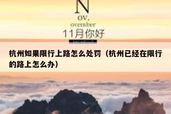杭州如果限行上路怎么处罚（杭州已经在限行的路上怎么办） 第1张
