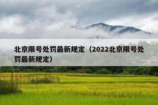 北京限号处罚最新规定（2022北京限号处罚最新规定） 第1张