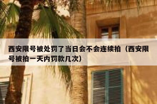 西安限号被处罚了当日会不会连续拍（西安限号被拍一天内罚款几次） 第1张