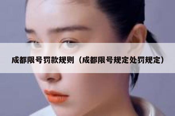 成都限号罚款规则（成都限号规定处罚规定） 第1张