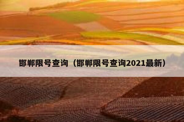 邯郸限号查询（邯郸限号查询2021最新） 第1张
