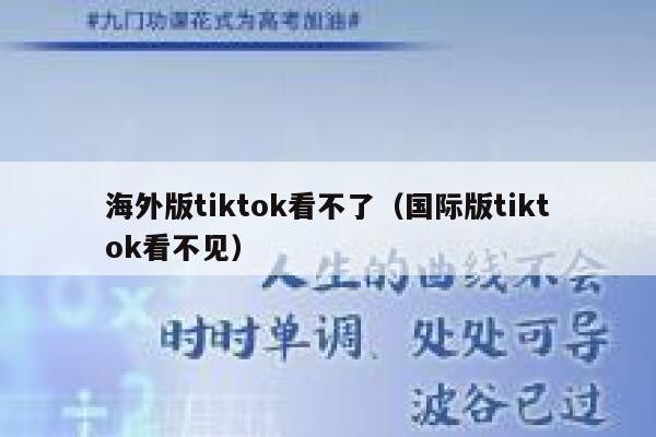 海外版tiktok看不了（国际版tiktok看不见） 第1张