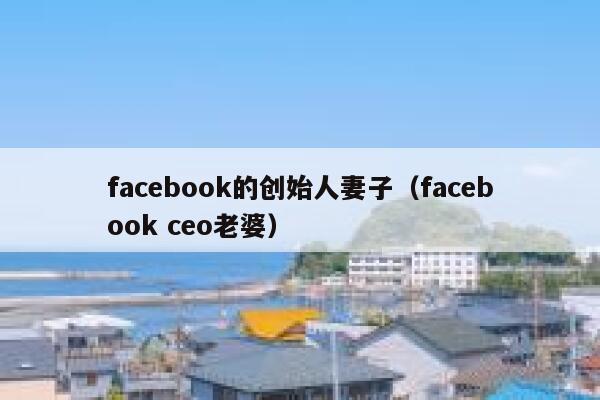 facebook的创始人妻子（facebook ceo老婆） 第1张