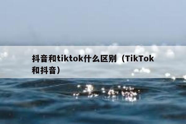 抖音和tiktok什么区别（TikTok和抖音） 第1张