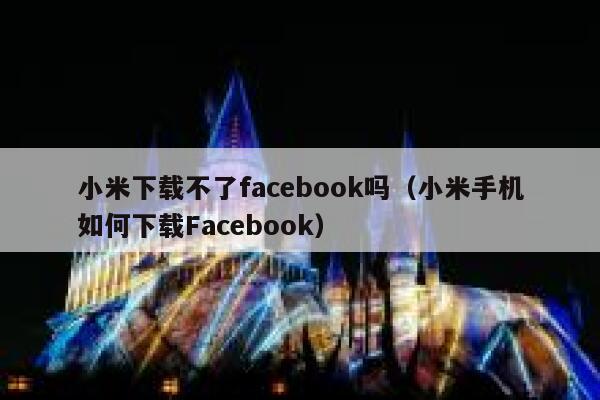 小米下载不了facebook吗（小米手机如何下载Facebook） 第1张