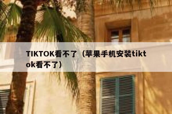 TIKTOK看不了（苹果手机安装tiktok看不了） 第1张