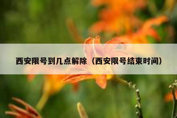 西安限号到几点解除（西安限号结束时间） 第1张