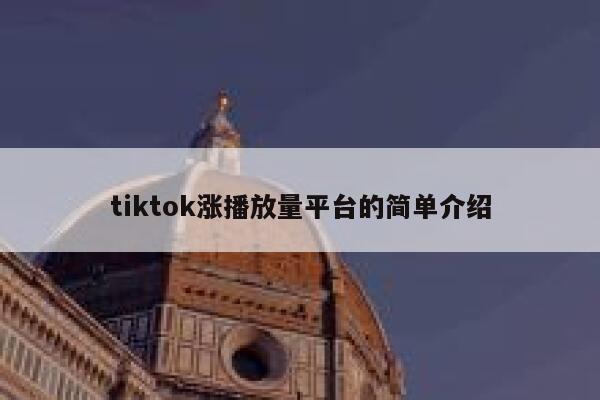 tiktok涨播放量平台的简单介绍 第1张