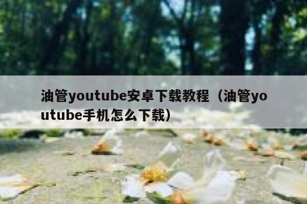 油管youtube安卓下载教程（油管youtube手机怎么下载） 第1张
