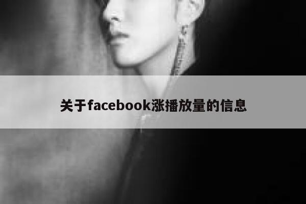 关于facebook涨播放量的信息 第1张