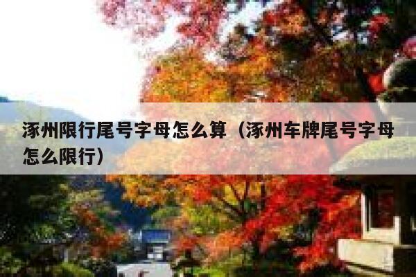 涿州限行尾号字母怎么算（涿州车牌尾号字母怎么限行） 第1张
