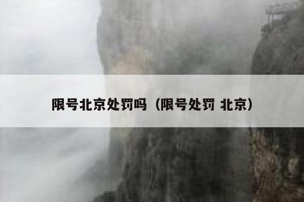 限号北京处罚吗（限号处罚 北京） 第1张