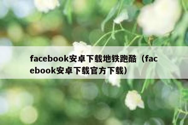 facebook安卓下载地铁跑酷（facebook安卓下载官方下载） 第1张
