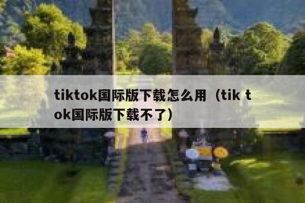tiktok国际版下载怎么用（tik tok国际版下载不了） 第1张