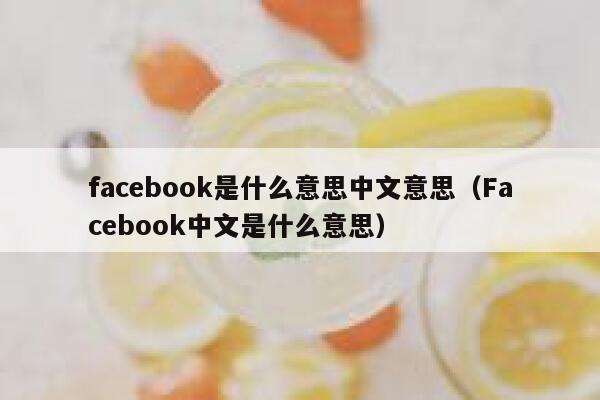 facebook是什么意思中文意思（Facebook中文是什么意思） 第1张