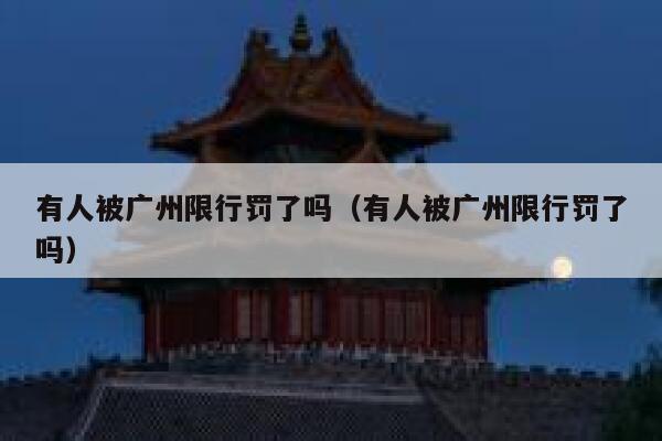 有人被广州限行罚了吗（有人被广州限行罚了吗） 第1张