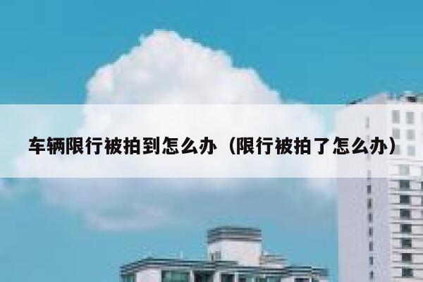 车辆限行被拍到怎么办（限行被拍了怎么办） 第1张