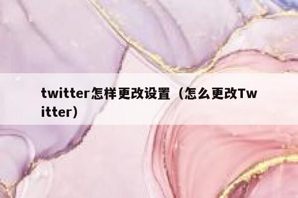 twitter怎样更改设置（怎么更改Twitter） 第1张
