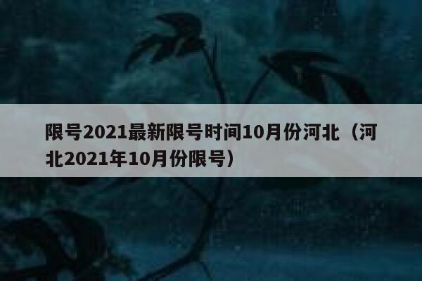 限号2021最新限号时间10月份河北（河北2021年10月份限号） 第1张