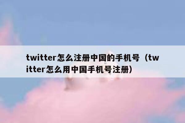 twitter怎么注册中国的手机号（twitter怎么用中国手机号注册） 第1张