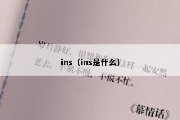 ins(ins是什么) 第1张 ins(ins是什么) 第1张